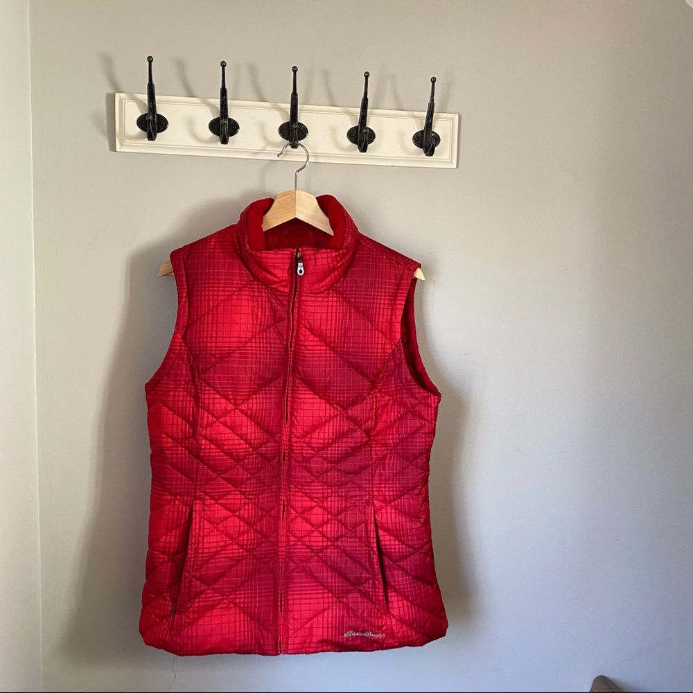 Tall Puffy Quilted Red Vest